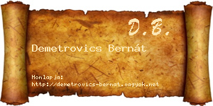 Demetrovics Bernát névjegykártya